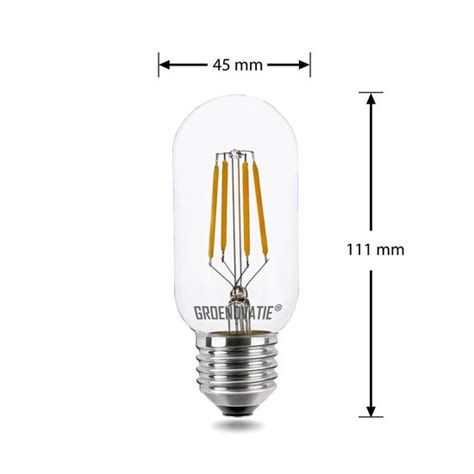 Groenovatie Led Filament Buislamp 4w E27 Fitting 111x45 Mm