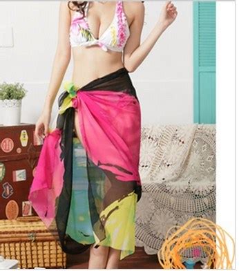 Womens Chiffon Sexy Wrap Pareo Dress Sarong Beach Bikini Swimwear Cover