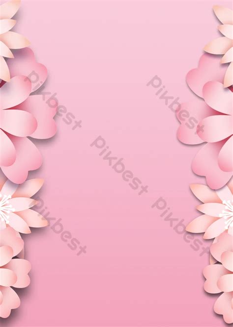 Paper Cut Border Pink Style Floral Background | PSD Free Download - Pikbest