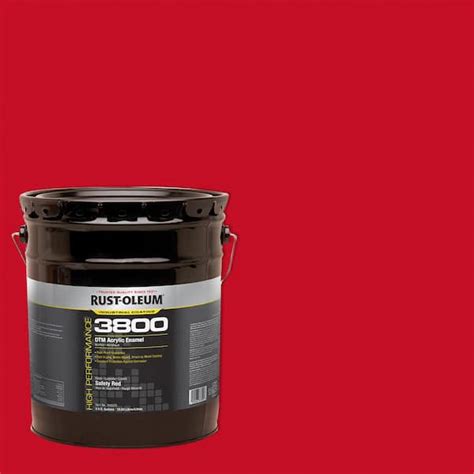 Rust Oleum 5 Gal 3800 DTM OSHA Gloss Safety Red Interior Exterior