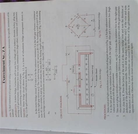 Amm To Find Resistance Of A Given Wire Using A Metre Bridge And Hence De