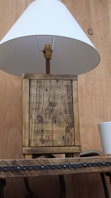 Rustic Wood Lamp Base Made From Reclaimed Pallet Wood Etsy Wood