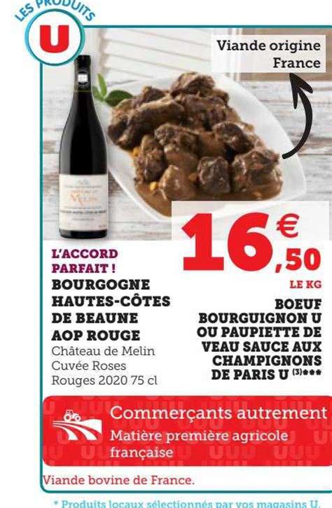 Promo Boeuf Gourguignon U Ou Paupiette De Veau Sauce Aux Champignons De