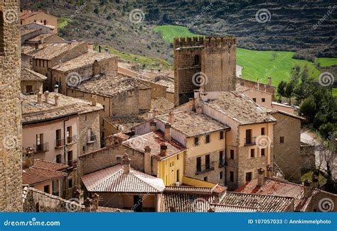 Typical Architecture Of Spanish Medieval Village With Houses Mad Stock