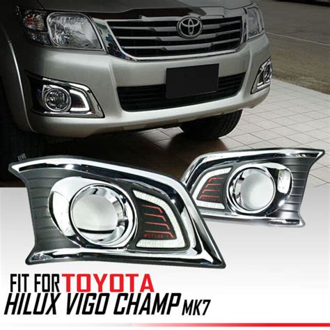 V Led Daylight Fog Light Turn Siganls For Toyota Hilux Vigo