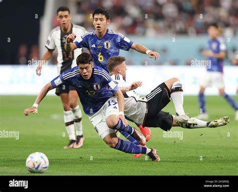 Doha Qatar 23rd Nov 2022 Joshua Kimmich R Of Germany Falls Down