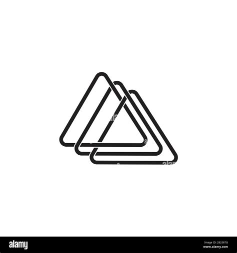 Triangle Line Linked Overlapping Logo Vector Stock Vector Image Art