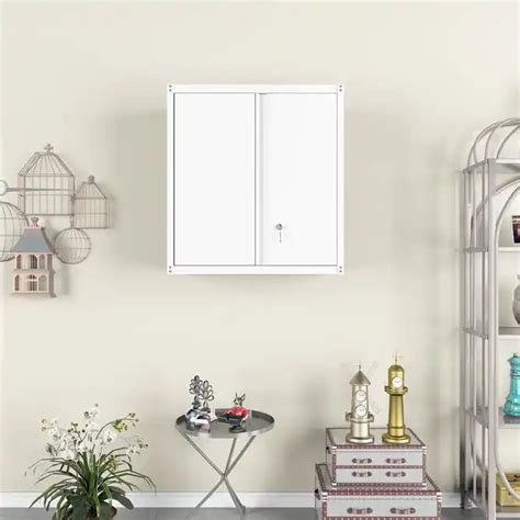 Greatmeet White Wall Mount Metal Storage Cabinets for Garage, Office a