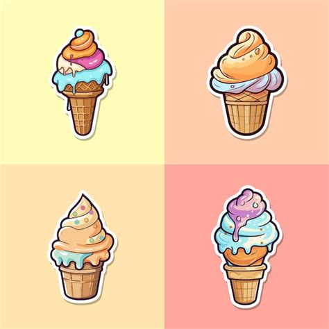 Dulce De Leche Eisaufkleber Coole Farben Kawaii Clip Art