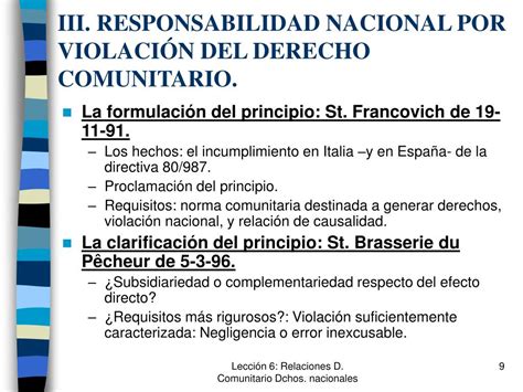 Ppt Lecci N Las Relaciones Entre El Derecho Comunitario Y Los