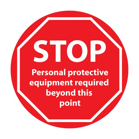 Stop Ppe Protection Required Beyond This Point Anti Slip Floor Sign