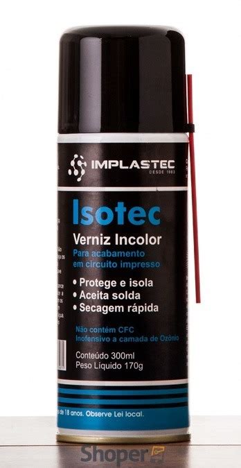 Spray Verniz Protetivo Isolante Incolor Isotec 300ml Implast R 66 00