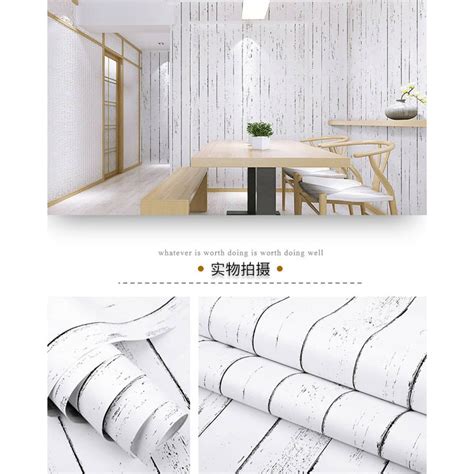 Jual Syakila Wallpaper Stiker Dinding Kayu Putih 10m X 45cm Shopee