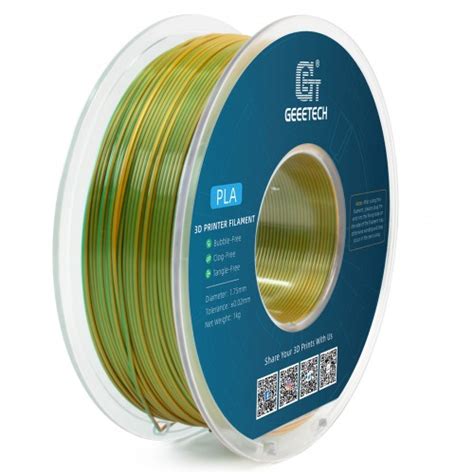 PLA Silk Dual Color Yellow Green 3D Printer Filament Geeetech