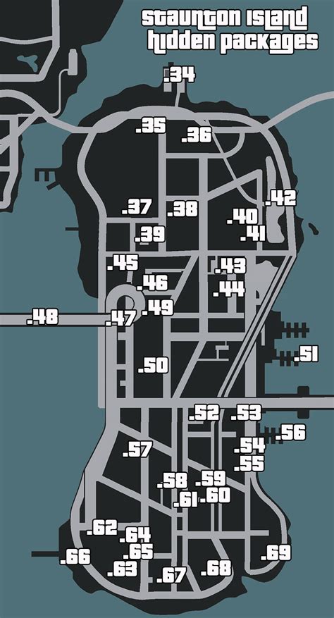 Grand Theft Auto Iii Hidden Packages Map Staunton Island Map For Pc By