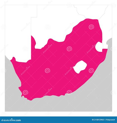 Kaart Van Zuid Afrika Roze Met De Buurlanden Gemarkeerd Vector