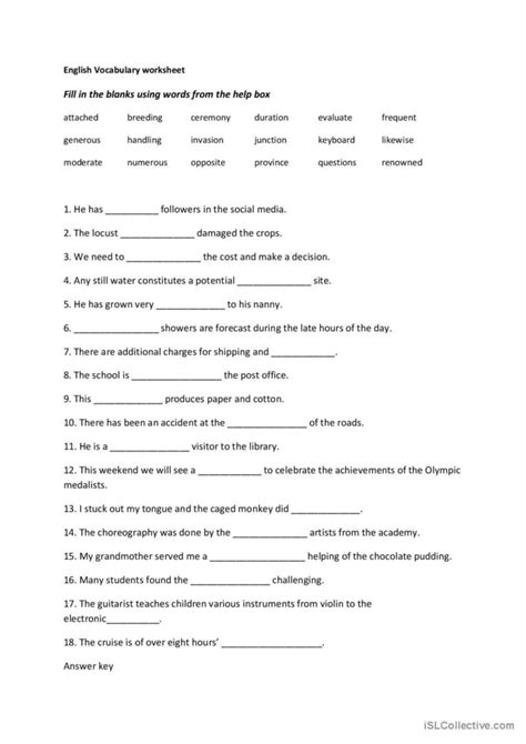 Choosing The Appropriate Word To English Esl Worksheets Pdf Doc