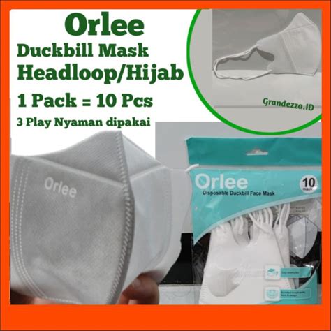 Jual Masker Orlee Populer Duckbill Headloop Hijab Original Ply Ply