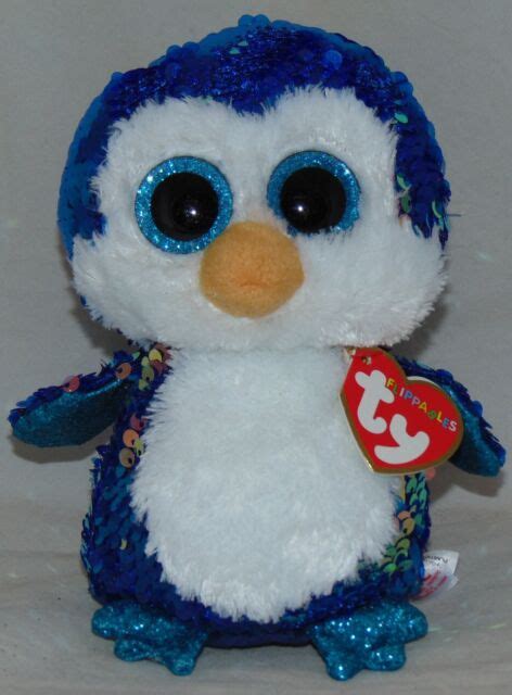 Ty Flippables Payton The Penguin Sequin Soft Toy Cm For Sale Online