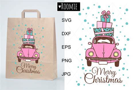 Christmas Retro Car Vintage Truck Graphic By Roomie Creative Fabrica