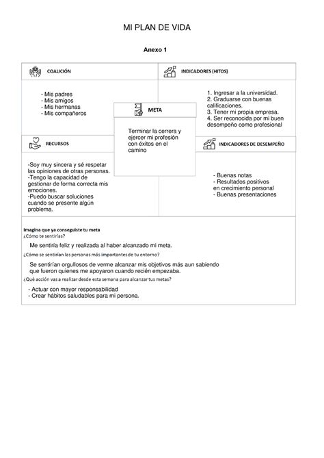 Ivu Mi Plan De Vida Plan De Vida Introducción A La Vida Universitaria Administración De