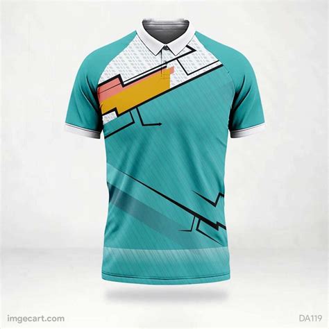 Cricket Jersey BLUE WITH ORANGE AND WHITE PATTERN - imgecart