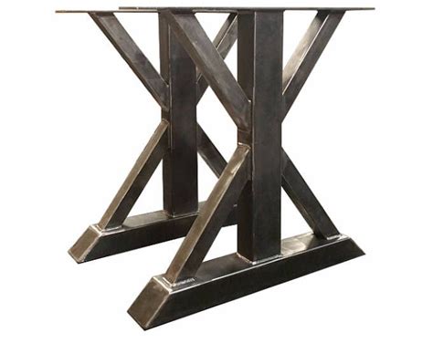 Counter Height Tall Steel Trestle Table Legs With Crossbeam