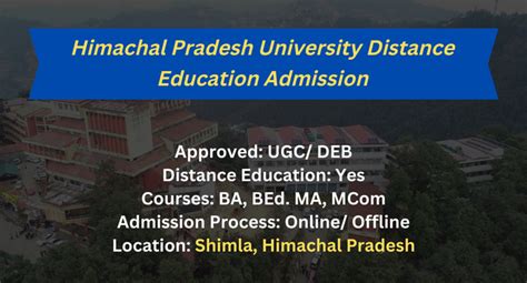 HPU Distance Education Admission 2025 Fee UG PG Courses