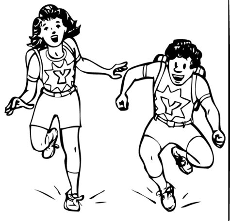 Running Race Clipart Black And White