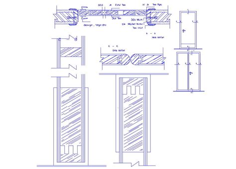 Door Elevation With Installation Section Drawing DWG File - Cadbull