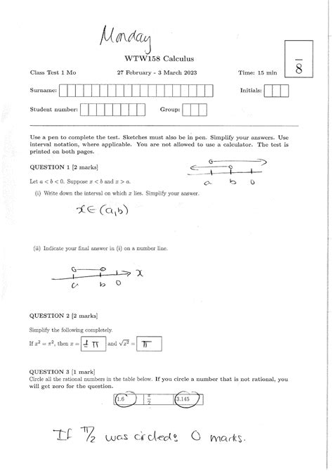 Memo Tut Test 1 Students Wtw 158 Studocu