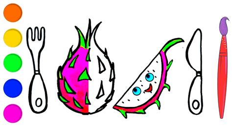 Vẽ Và Tô Màu Quả Thanh Long Draw And Color Dragon Fruit Youtube