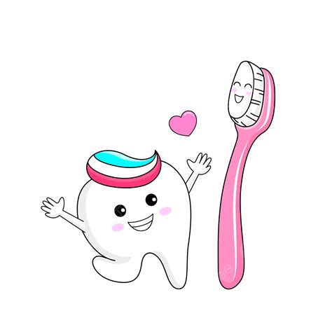 Personaje De Dibujos Animados Lindo Diente Con Cepillo De Dientes Png Dibujos Odontología