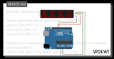 Ledmatrix Mảng Wokwi Esp32 Stm32 Arduino Simulator