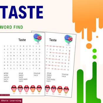 Word Search Game Explore Taste Vocabulary With Engaging Activity