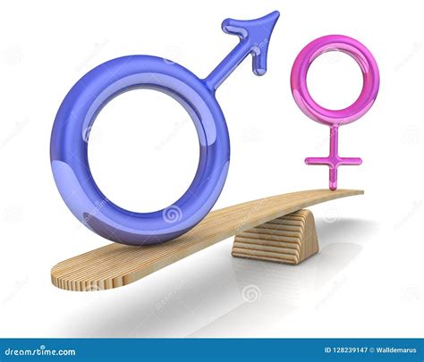 The Symbols Of The Male And Female Are Weighed On The Scales Stock Illustration Illustration