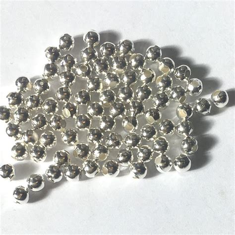 100 4mm Silver Metal Spacer Beads Tiny Silver Plated Beads Etsy Spacer Beads Round Beads