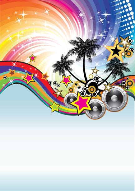 40 Tropical Disco Dance Background With Speakers Stock Illustrations