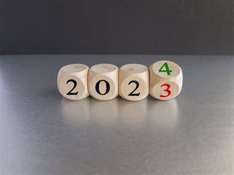 Happy New Year Symbol Wooden Cubes Symbolize The Change From