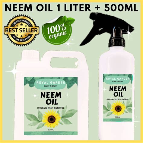 Royal Garden Neem Oil Spray Plants Insecticide Pesticide Refill Liter