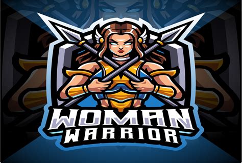 Women Warrior Esport Mascot Logo Design Graphic By Visink Art