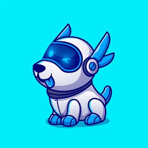 Free Vector | Cute Dog Robot Cartoon Character. Animal Technology Isolated.