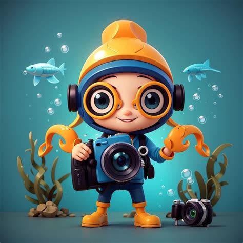 premium photo  cartoon character   camera   camera