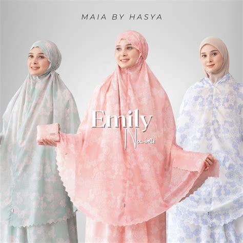 Jual Maia By Hasya Free Sejadah Muka Gantungan Mukena Emily Naimi