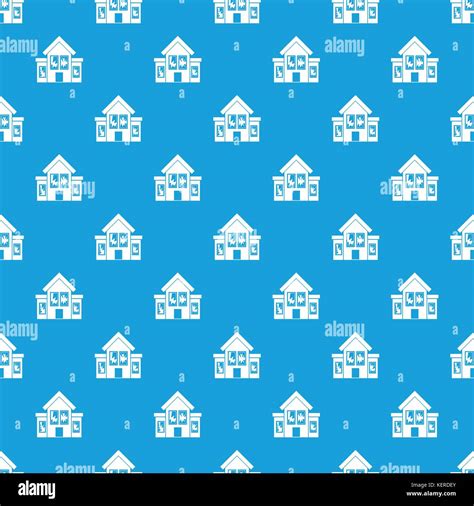 House With Broken Windows Pattern Seamless Blue Stock Vector Image