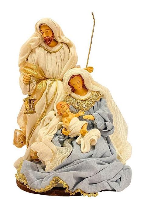 SAGRADA FAMILIA EM TECIDO NUDE C AZUL 35cm Raffaello Presentes e Decorações A melhor loja