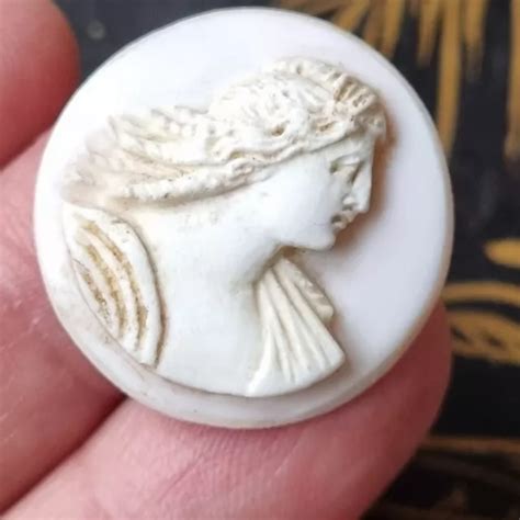 CAMÉE EN COQUILLAGE Napoléon III XIXè Profil Femme Victorian Shell