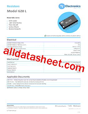 628L Datasheet PDF Welwyn Components Limited