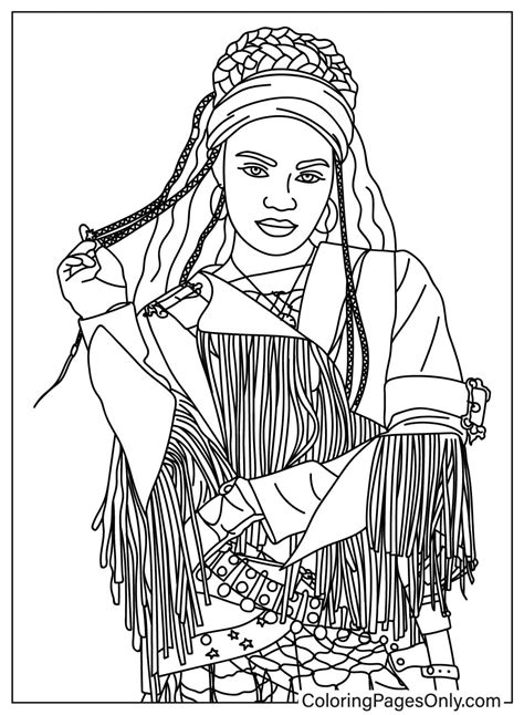 Red From Descendants Free Printable Coloring Pages