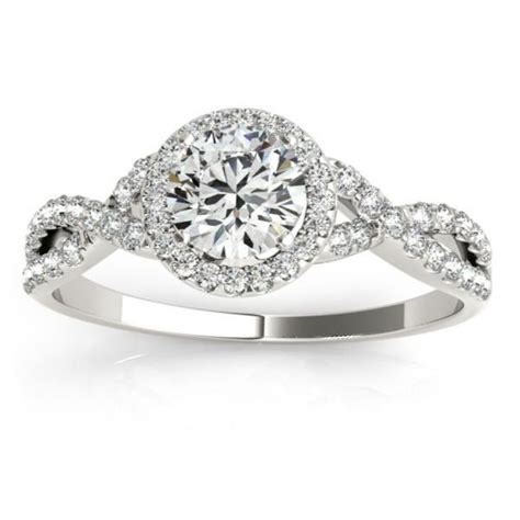 Twisted Infinity Halo Engagement Ring Setting Platinum 020ct Ng790